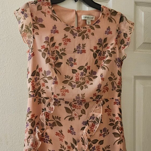 Coldwater Creek Boho Special occasion Romantic floral tier ruffle dress 10P - Picture 4 of 7
